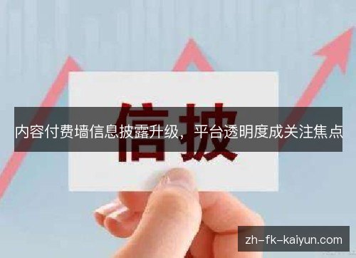 内容付费墙信息披露升级,平台透明度成关注焦点 内容付费墙信息披露升级,平台透明度成关注焦点
